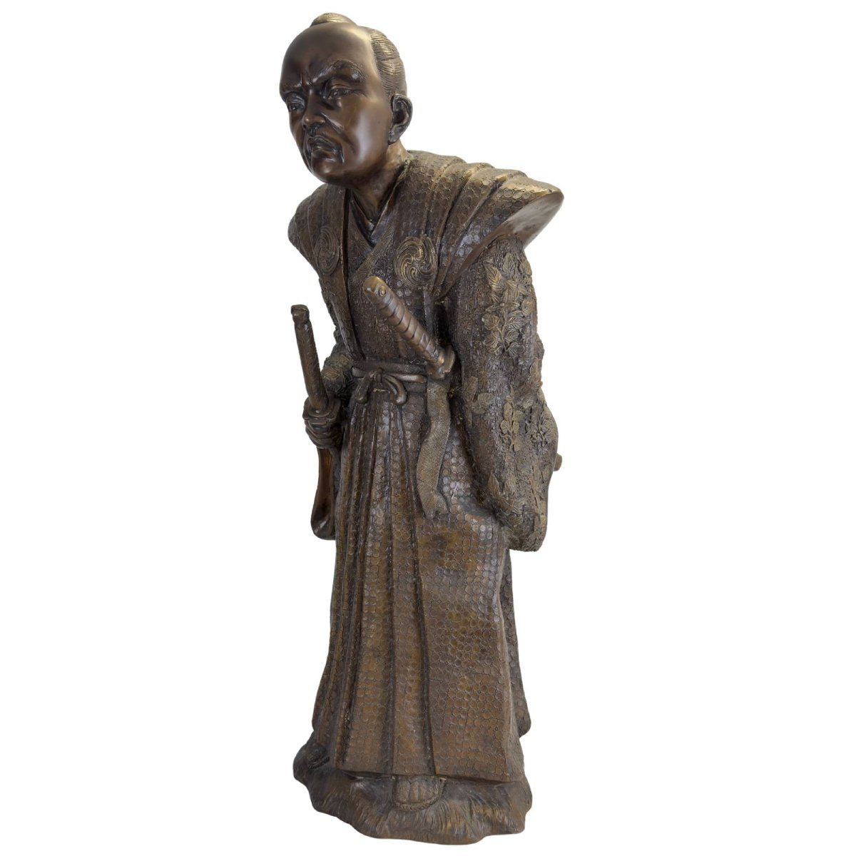 Samouraï japonais en bronze – Époque Meiji, XIXe siècle-photo-2