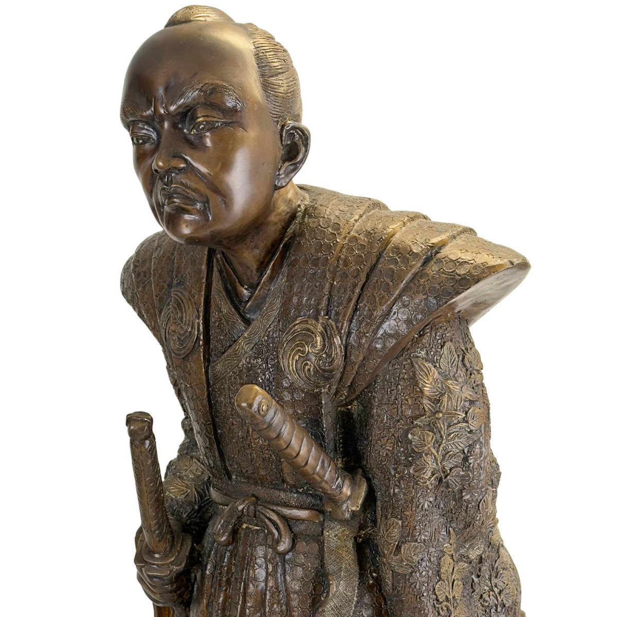 Samouraï japonais en bronze – Époque Meiji, XIXe siècle-photo-2