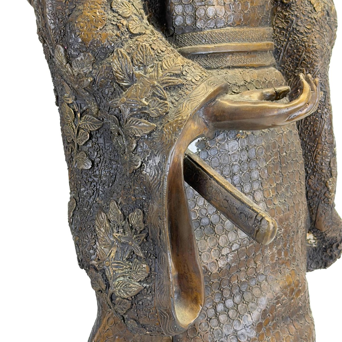 Samouraï japonais en bronze – Époque Meiji, XIXe siècle-photo-4