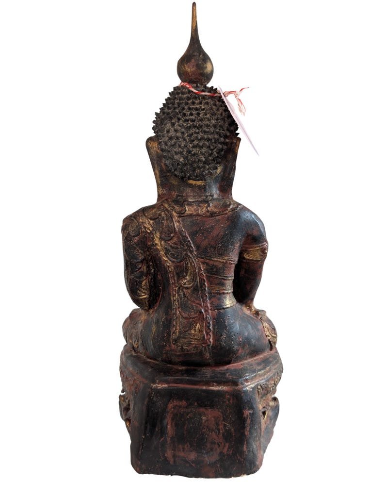 Paire de Bouddhas birmans en papier mâché laqué – Konbaung, XVIIIe–début XIXe siècle-photo-4