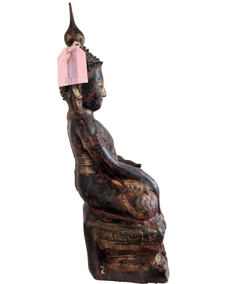Paire de Bouddhas birmans en papier mâché laqué – Konbaung, XVIIIe–début XIXe siècle-photo-6