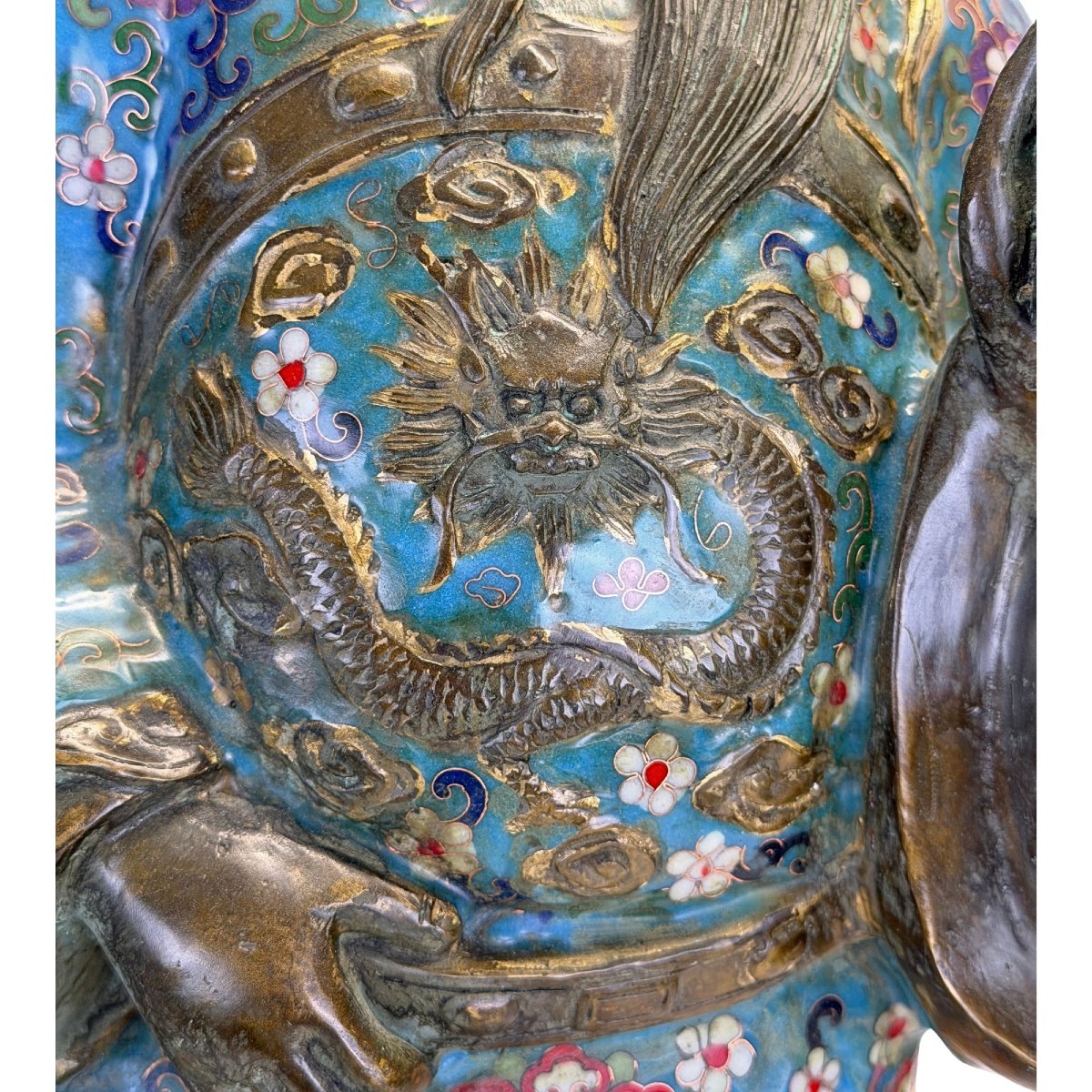 Lü Dongbin et Lan Caihe – Paire en cloisonné, Chine, dynastie Qing, XIXe siècle-photo-3