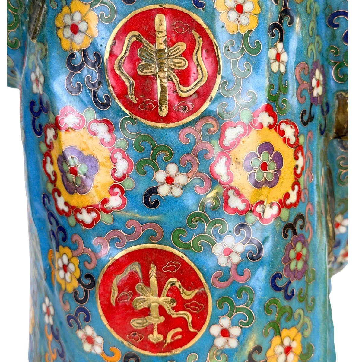 Lü Dongbin et Lan Caihe – Paire en cloisonné, Chine, dynastie Qing, XIXe siècle-photo-4