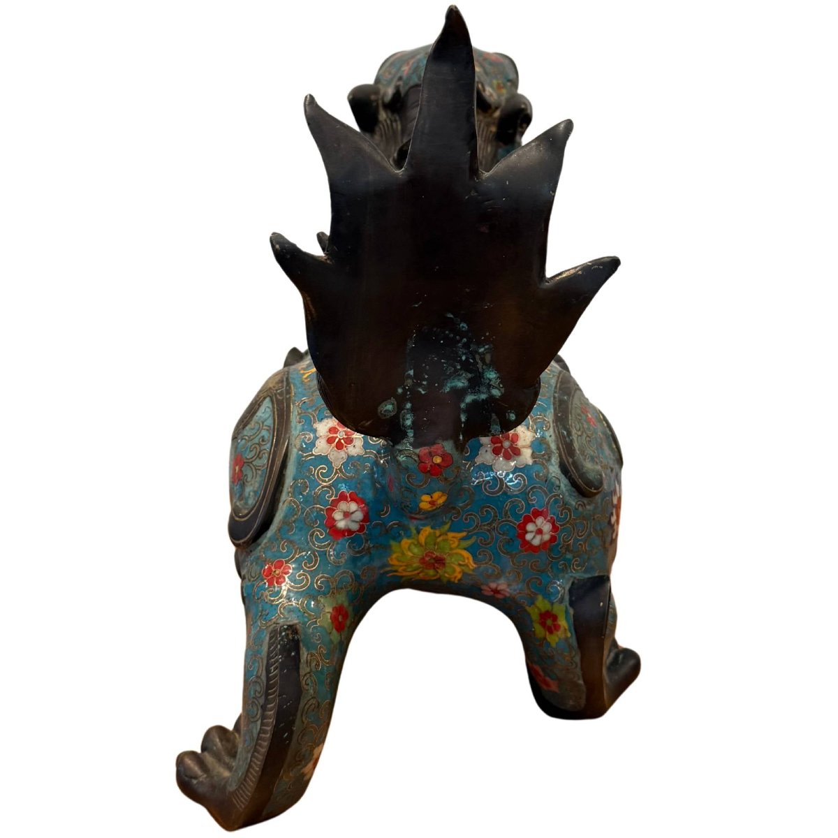 Paire de Pixiu en bronze et émaux cloisonnés – Chine, fin Qing, XIXe–début XXe siècle-photo-2