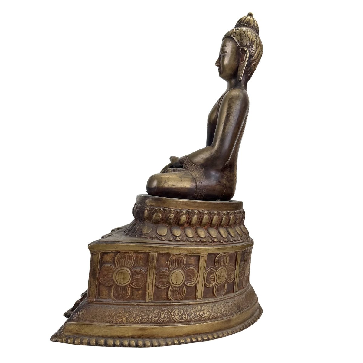 Himalayan Bronze Buddha With Silver-inlaid Eyes – 16th–17th Century-photo-1