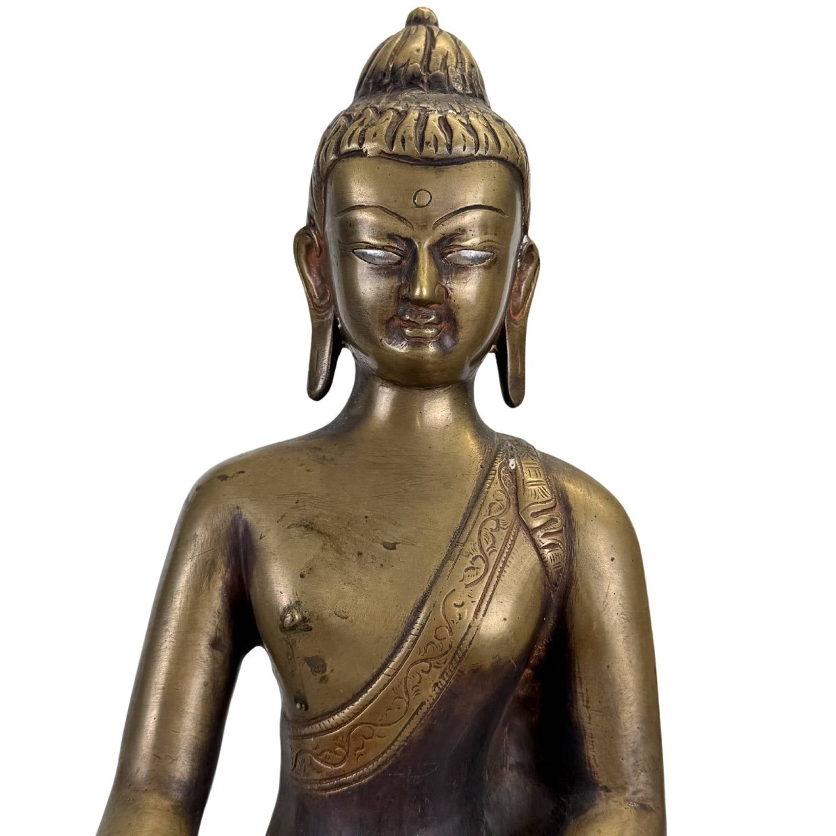 Himalayan Bronze Buddha With Silver-inlaid Eyes – 16th–17th Century-photo-4