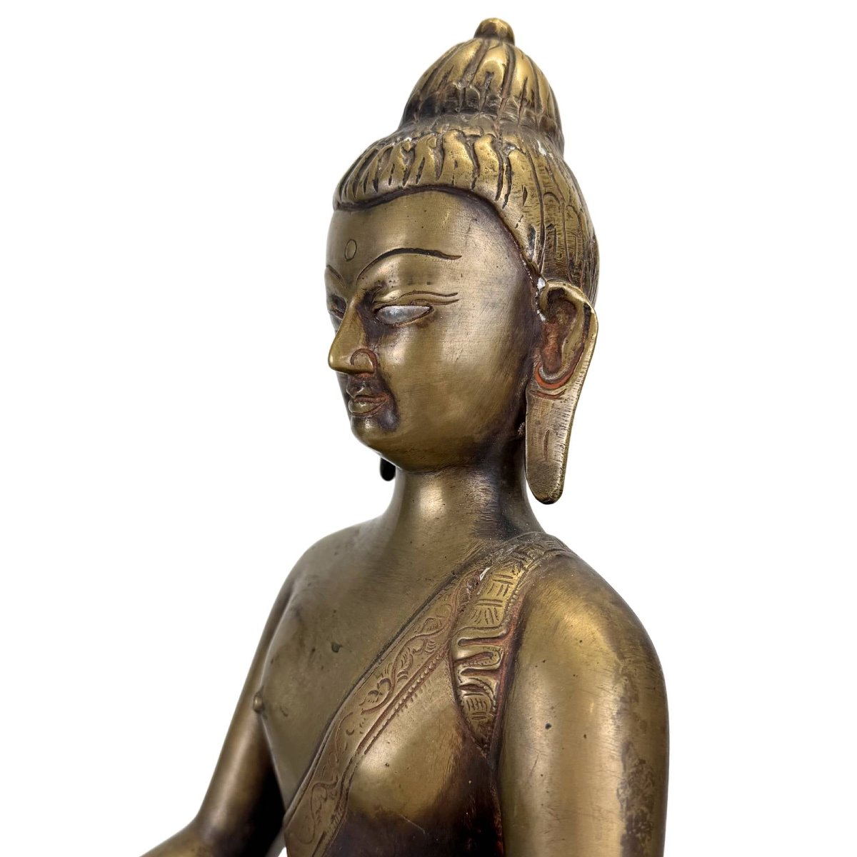 Himalayan Bronze Buddha With Silver-inlaid Eyes – 16th–17th Century-photo-5