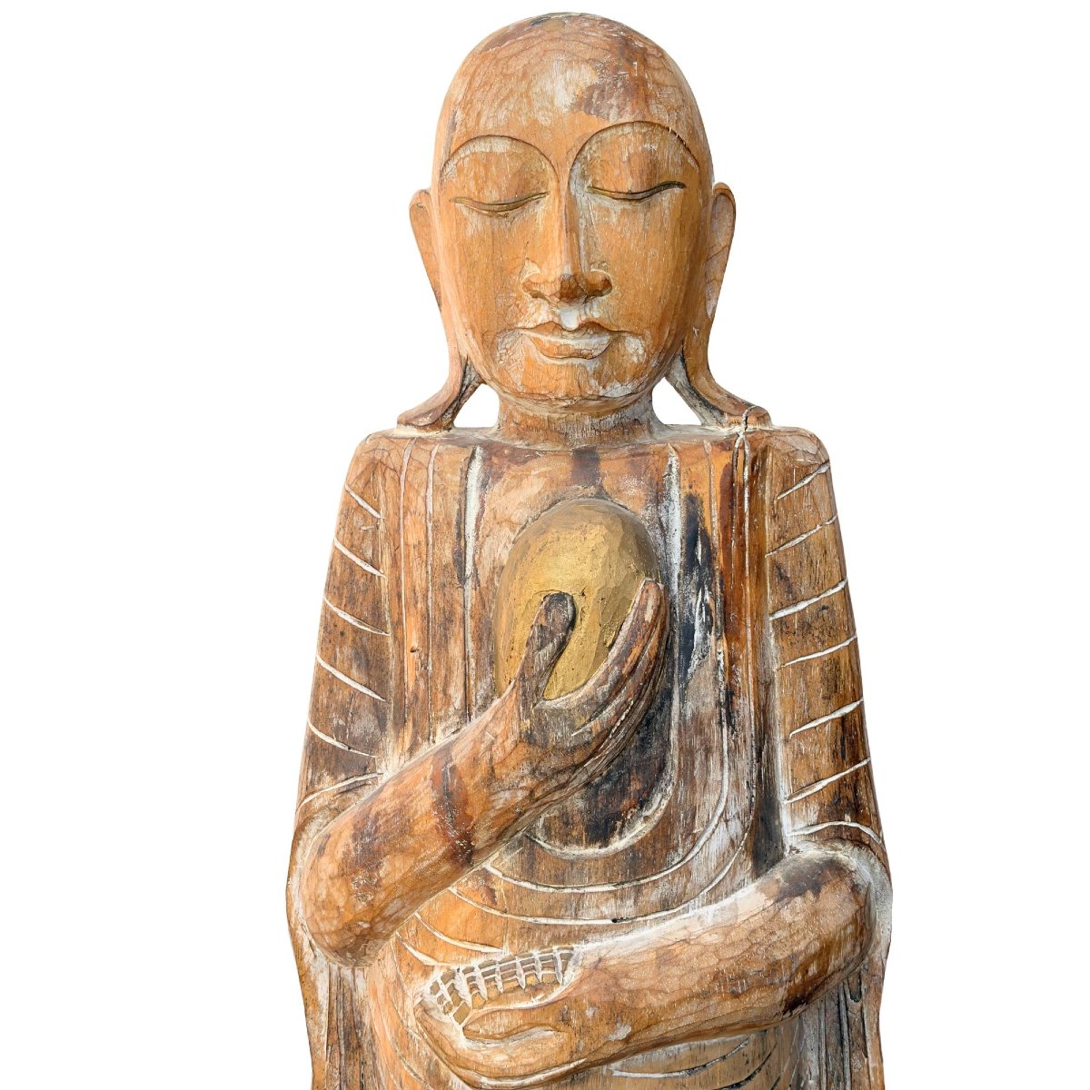 Arhat médicinal birman en teck – XVIIIe siècle, 151,5 cm-photo-3