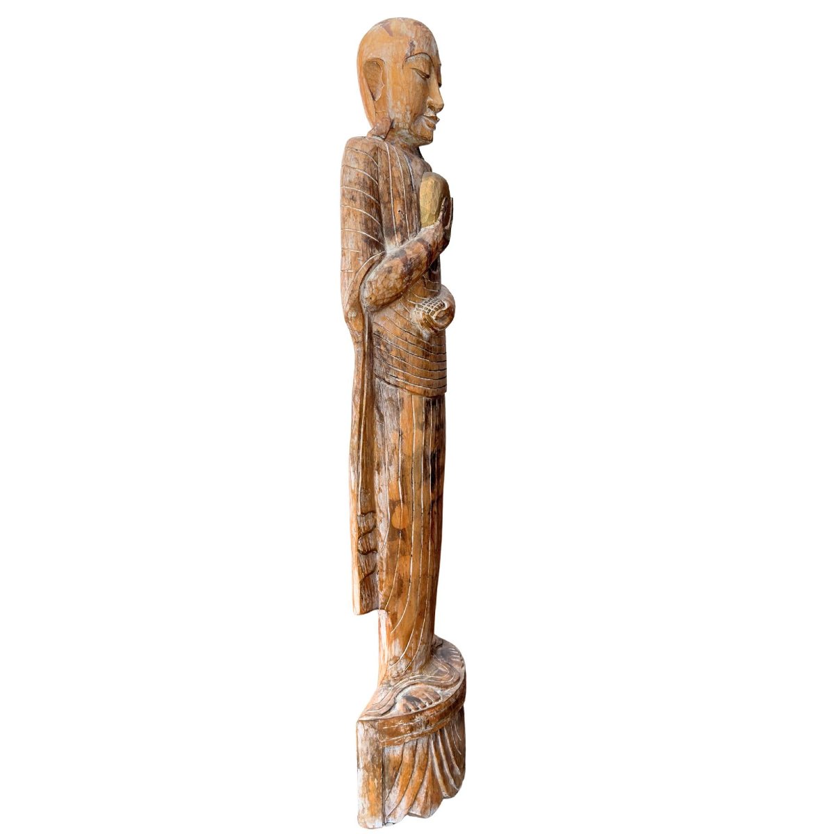 Arhat médicinal birman en teck – XVIIIe siècle, 151,5 cm-photo-4
