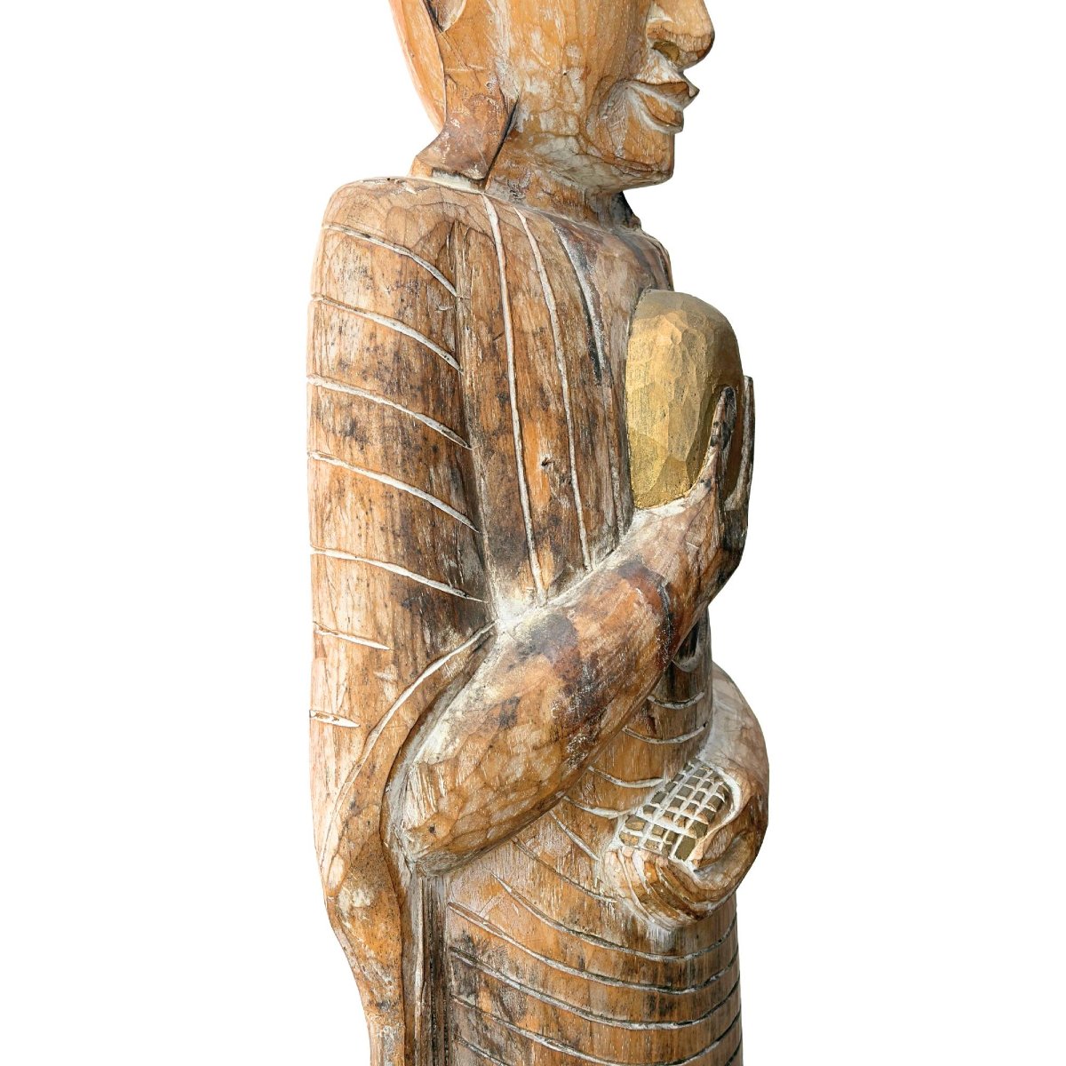 Arhat médicinal birman en teck – XVIIIe siècle, 151,5 cm-photo-1