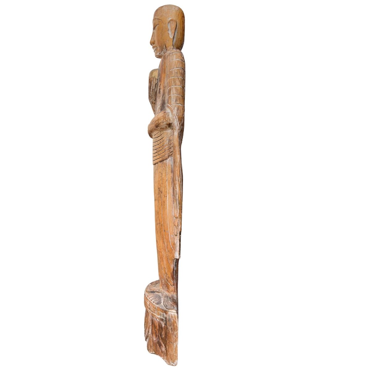 Arhat médicinal birman en teck – XVIIIe siècle, 151,5 cm-photo-4