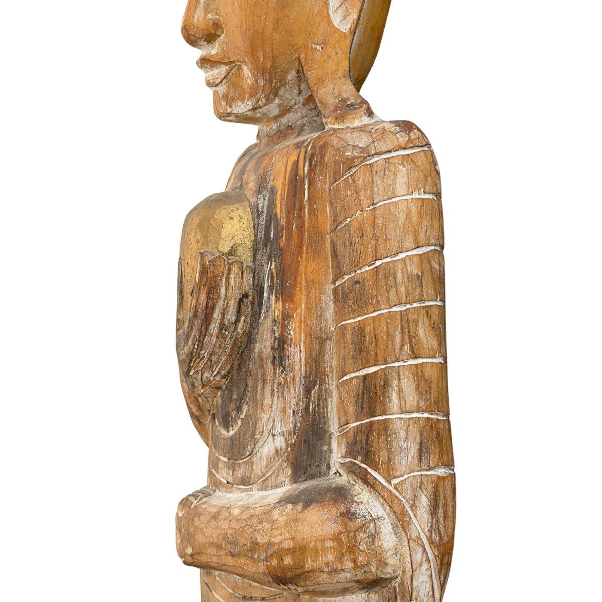 Arhat médicinal birman en teck – XVIIIe siècle, 151,5 cm-photo-6