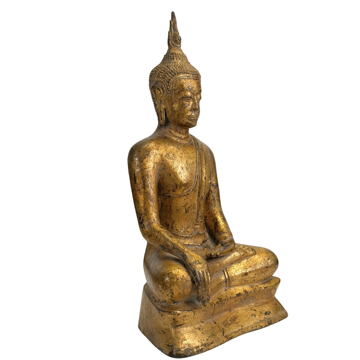 Bouddha thaï en bronze doré – Ayutthaya tardif, début Rattanakosin-photo-2