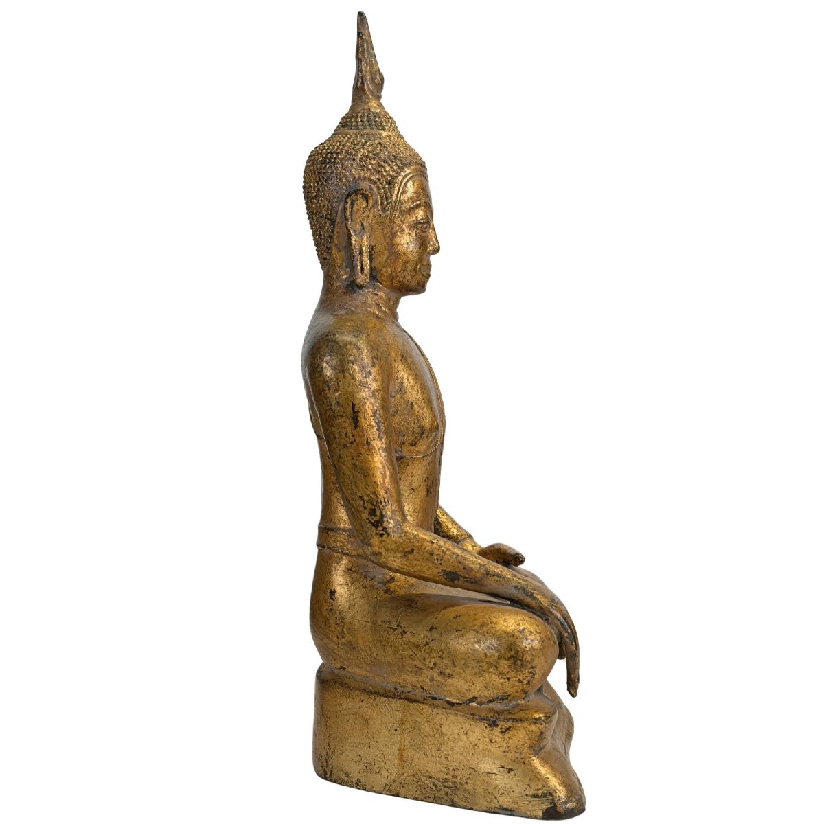 Bouddha thaï en bronze doré – Ayutthaya tardif, début Rattanakosin-photo-3