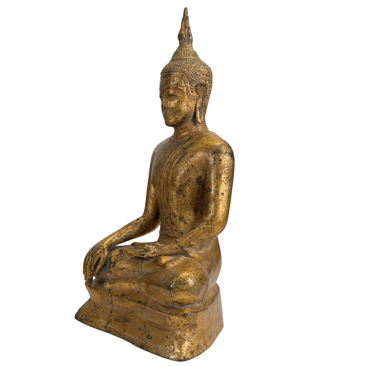 Bouddha thaï en bronze doré – Ayutthaya tardif, début Rattanakosin-photo-4