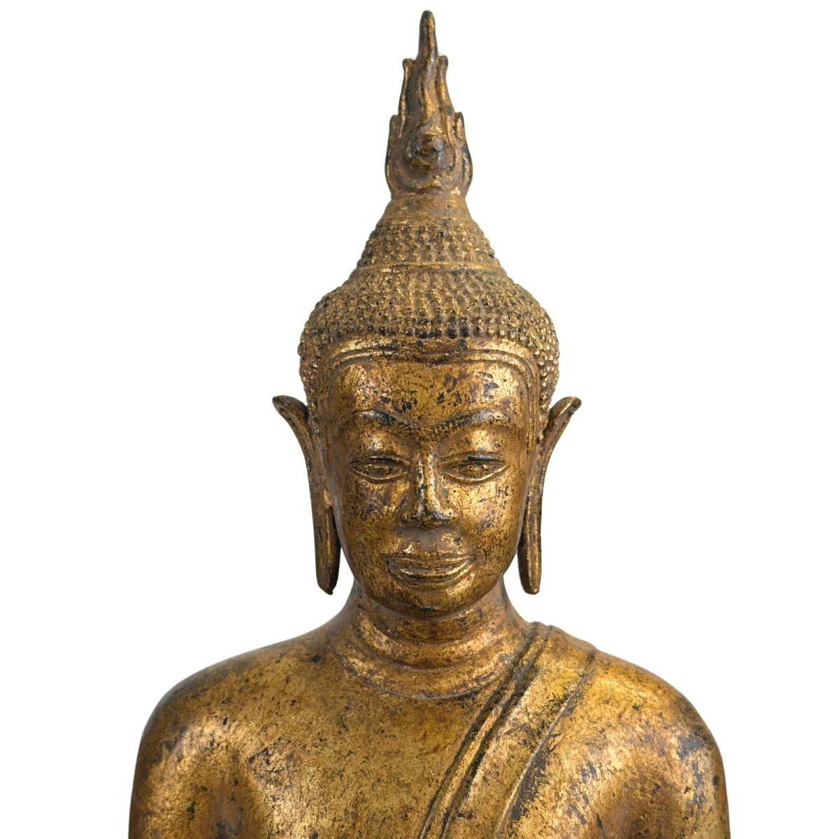Bouddha thaï en bronze doré – Ayutthaya tardif, début Rattanakosin-photo-6