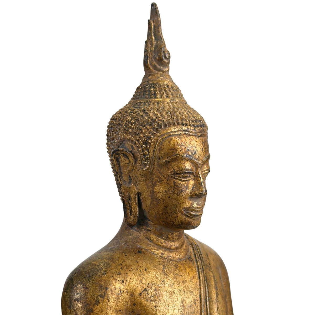 Bouddha thaï en bronze doré – Ayutthaya tardif, début Rattanakosin-photo-7