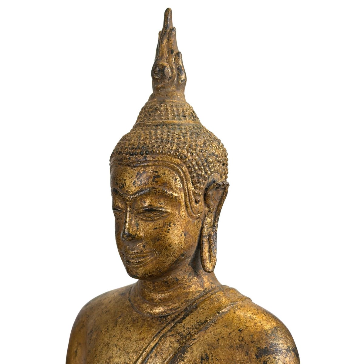 Bouddha thaï en bronze doré – Ayutthaya tardif, début Rattanakosin-photo-8