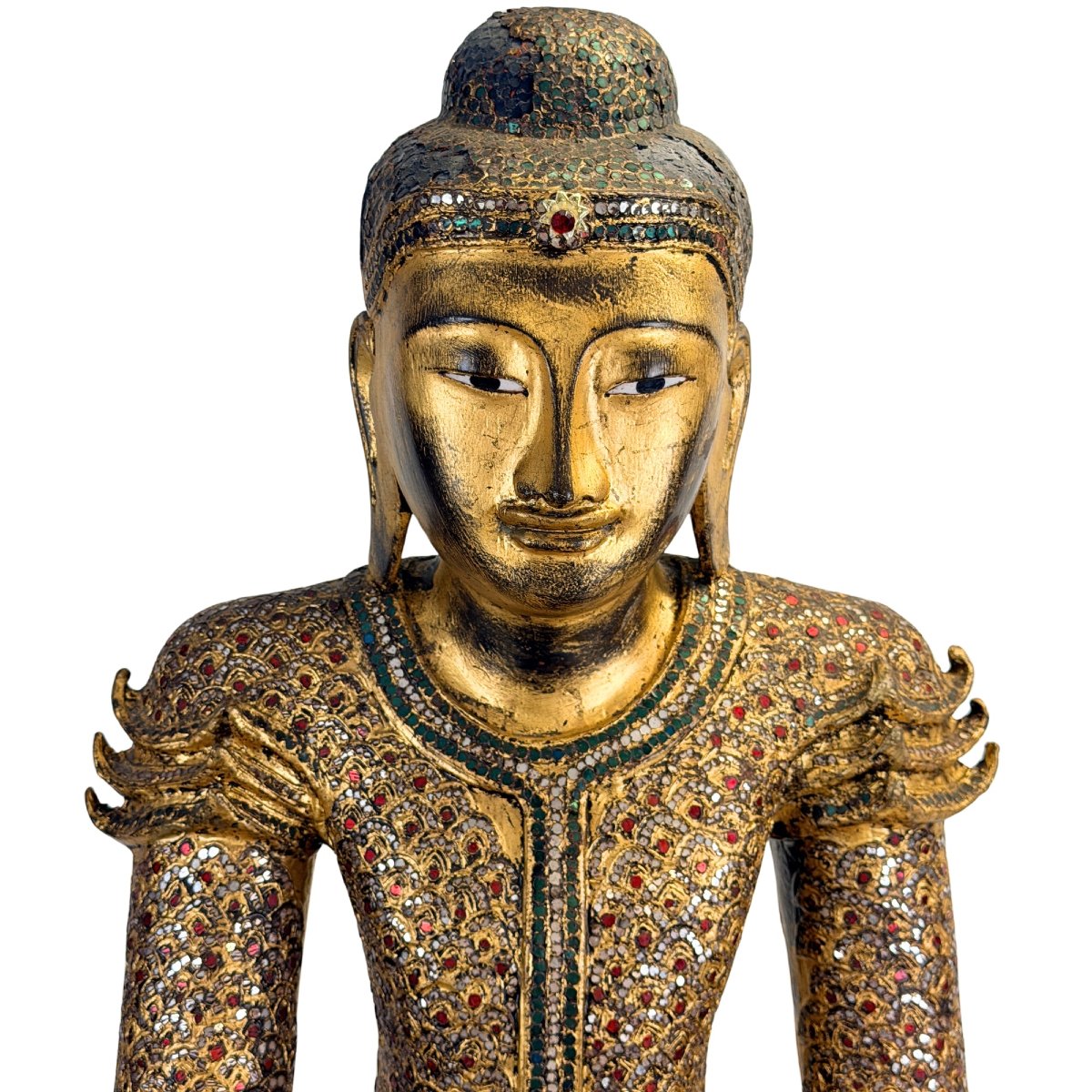 Royal Burmese Buddha Made Of Teak – Mandalay, Late 19th–early 20th Century-photo-2