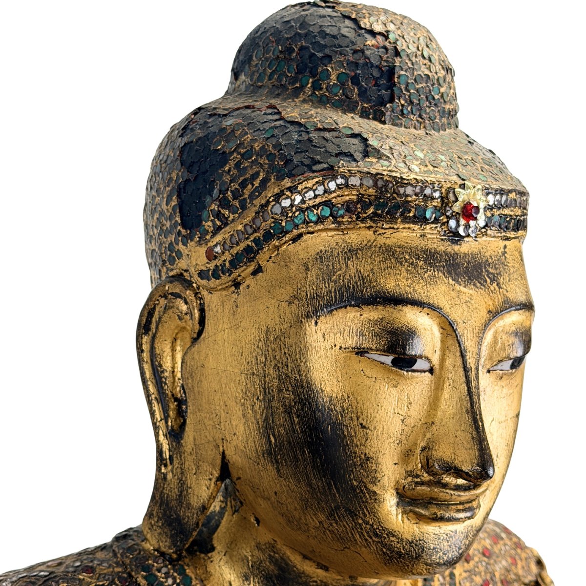 Royal Burmese Buddha Made Of Teak – Mandalay, Late 19th–early 20th Century-photo-3