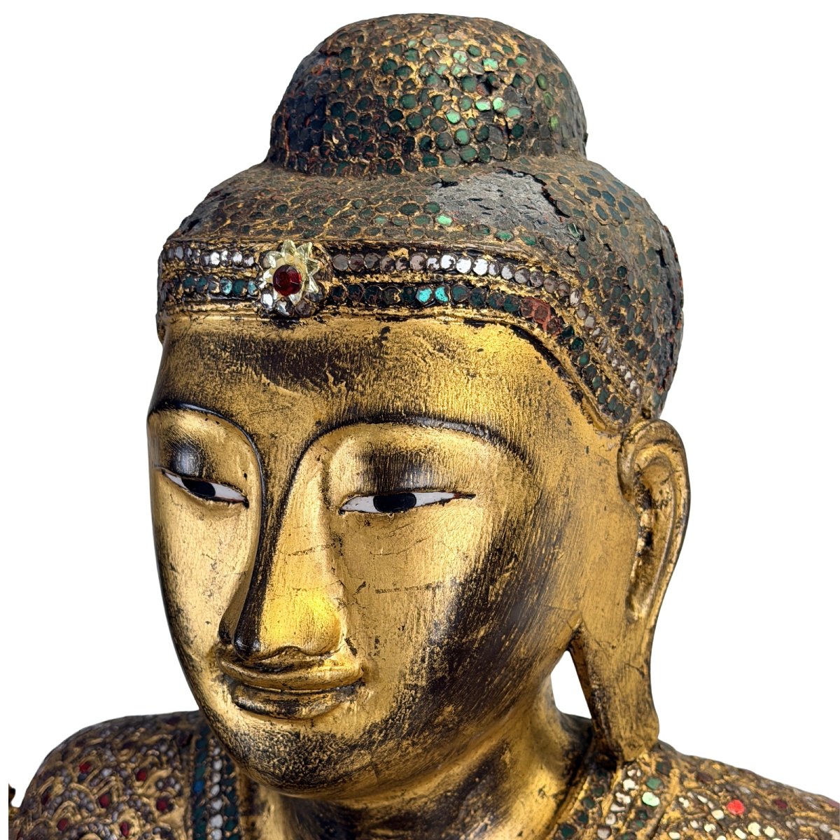 Royal Burmese Buddha Made Of Teak – Mandalay, Late 19th–early 20th Century-photo-4