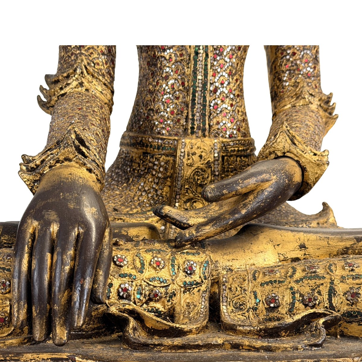 Royal Burmese Buddha Made Of Teak – Mandalay, Late 19th–early 20th Century-photo-1