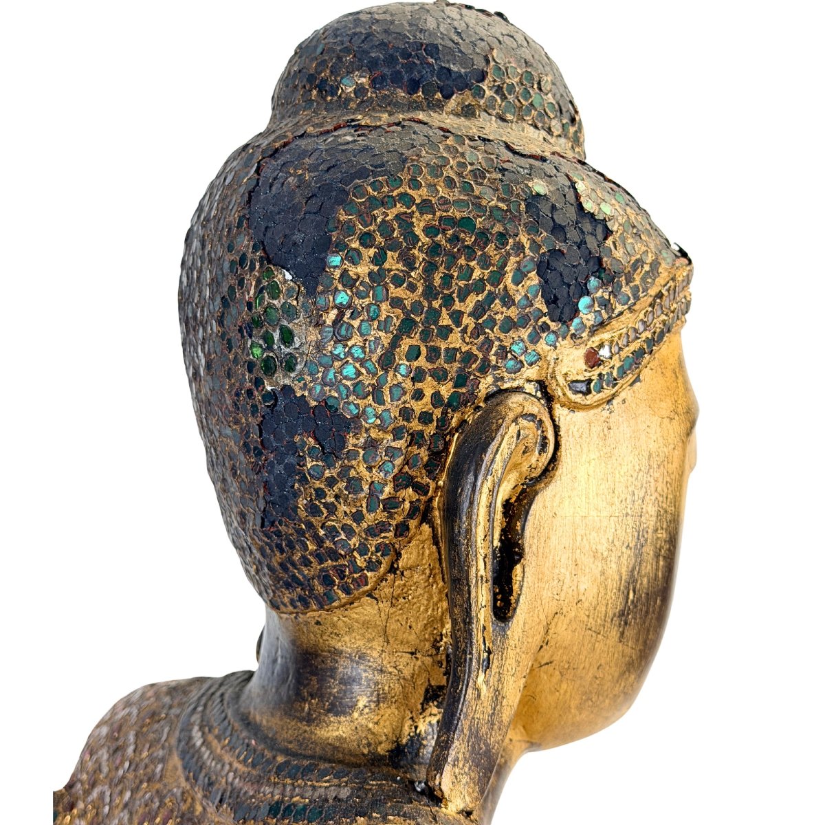 Royal Burmese Buddha Made Of Teak – Mandalay, Late 19th–early 20th Century-photo-6