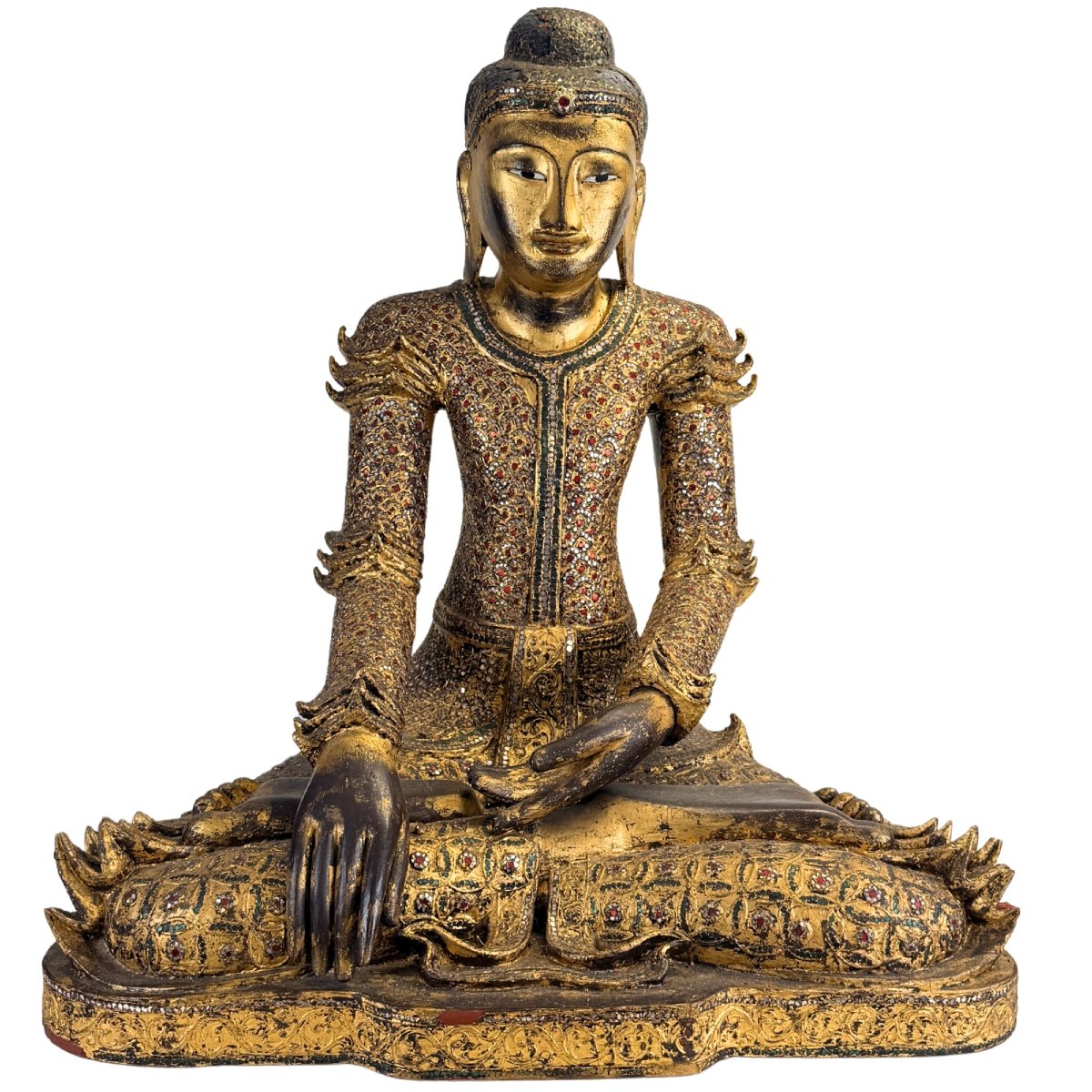 Royal Burmese Buddha Made Of Teak – Mandalay, Late 19th–early 20th Century