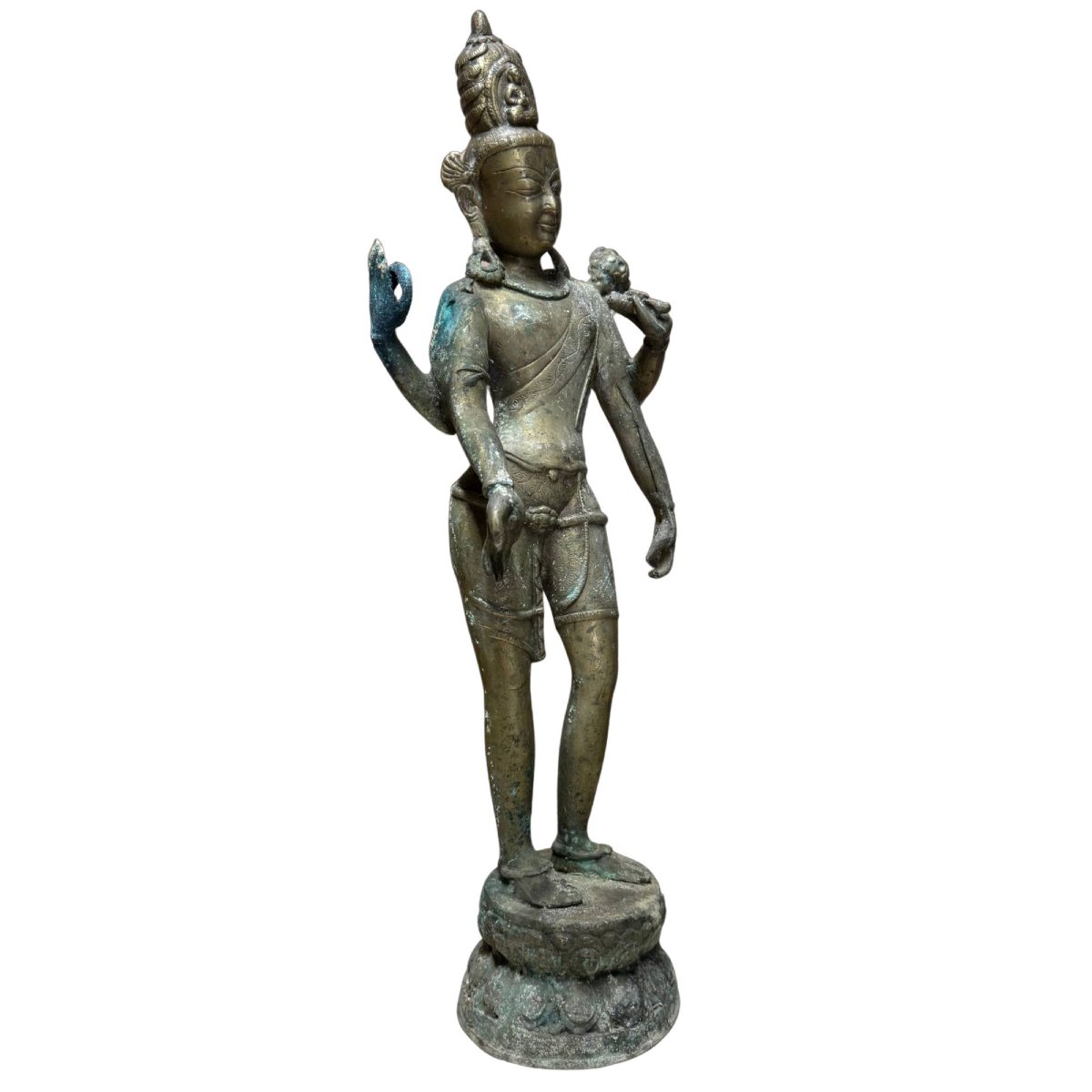 Four-armed Avalokiteshvara In Gilded Bronze – Nepal, 17th Century-photo-2