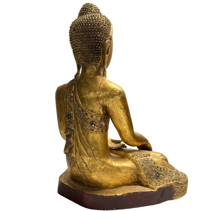 Burmese Shakyamuni Buddha Made Of Teak – Mandalay, 19th Century-photo-4