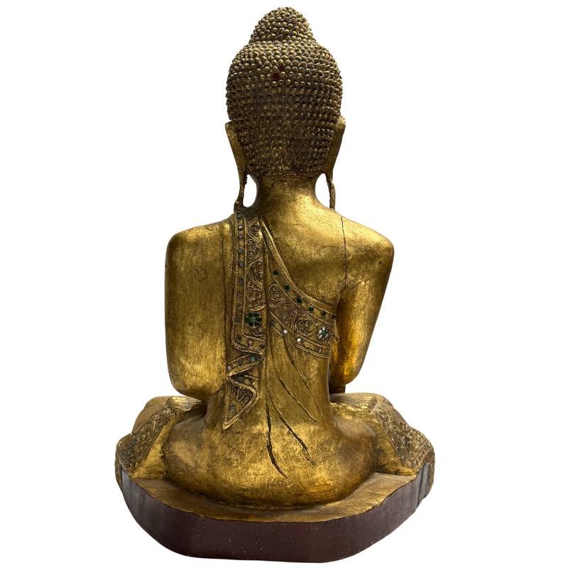 Burmese Shakyamuni Buddha Made Of Teak – Mandalay, 19th Century-photo-1