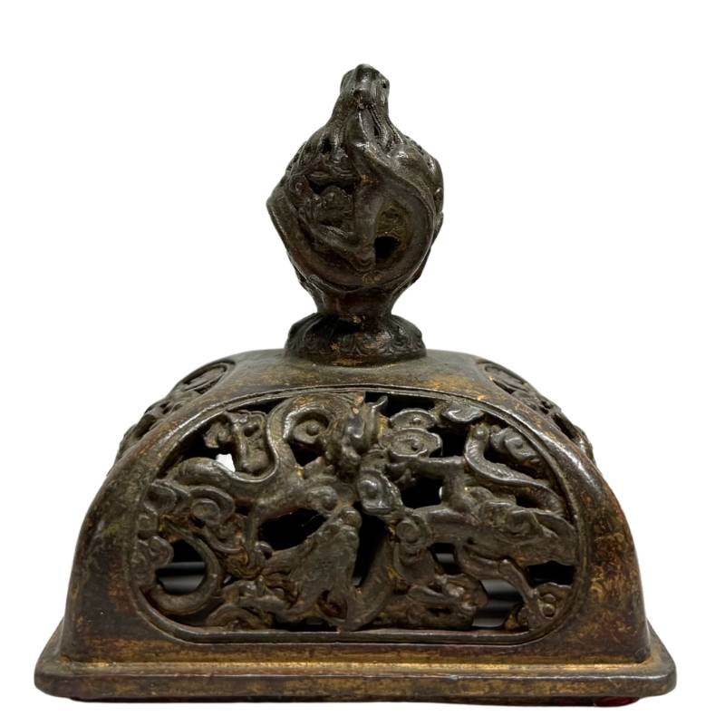Fangding Chinese Bronze Incense Burner – Qing Dynasty, 19th Century-photo-5