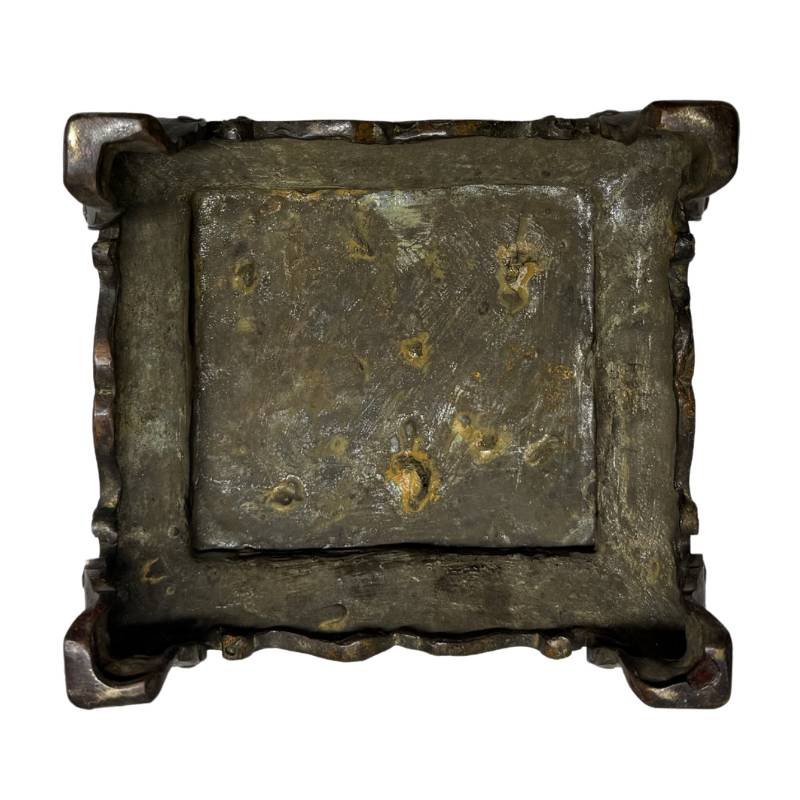 Fangding Chinese Bronze Incense Burner – Qing Dynasty, 19th Century-photo-8