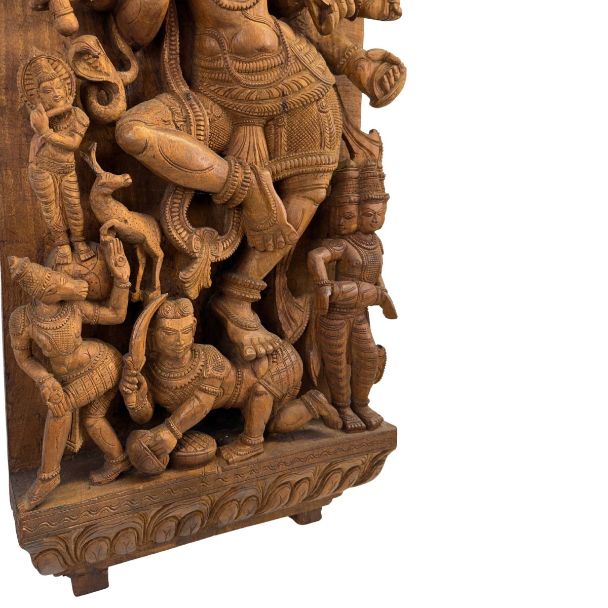 Panneau de temple hindou en bois – Shiva Nataraja, Inde du Sud, vers 1900-photo-1