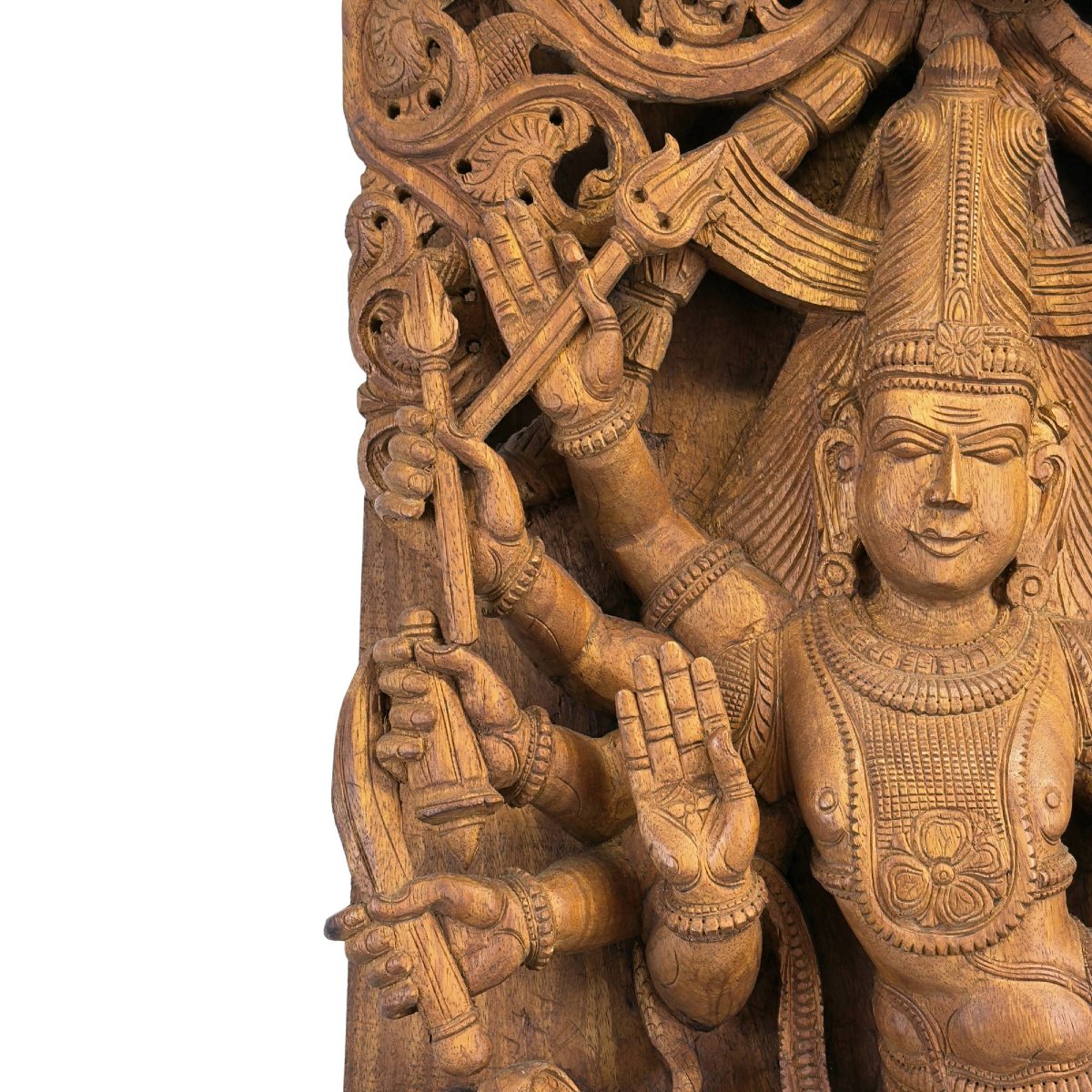 Panneau de temple hindou en bois – Shiva Nataraja, Inde du Sud, vers 1900-photo-2