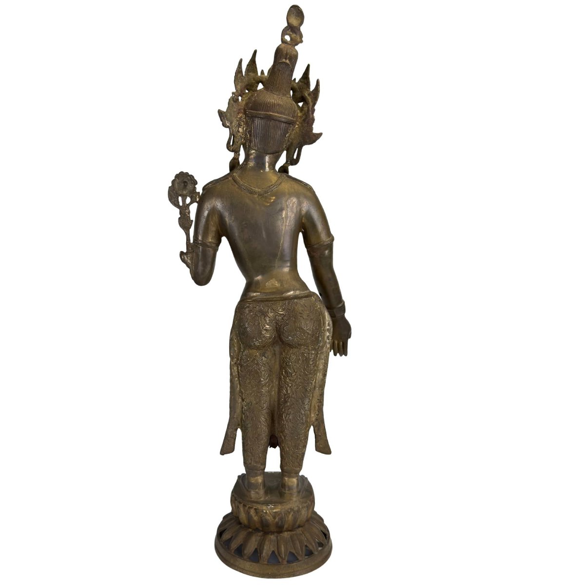 Nepalese Green Tara In Gilded Bronze – Kathmandu Valley, 19th Century-photo-1