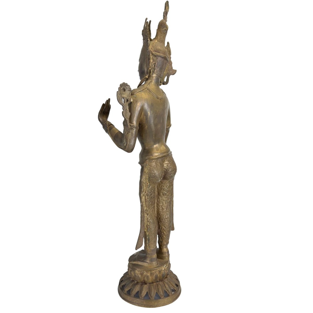 Nepalese Green Tara In Gilded Bronze – Kathmandu Valley, 19th Century-photo-2