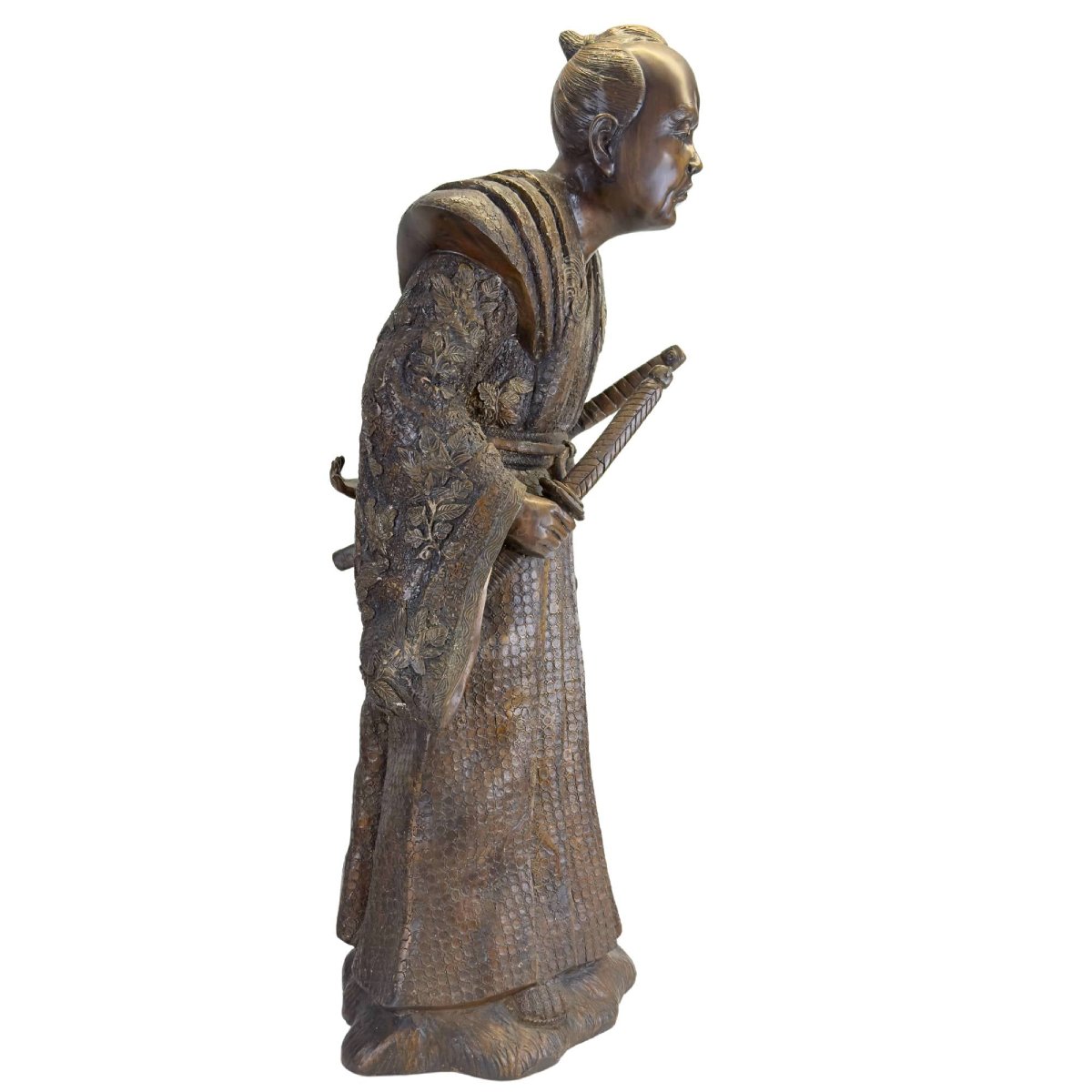 Samouraï japonais en bronze – époque Meiji, vers 1890-photo-3