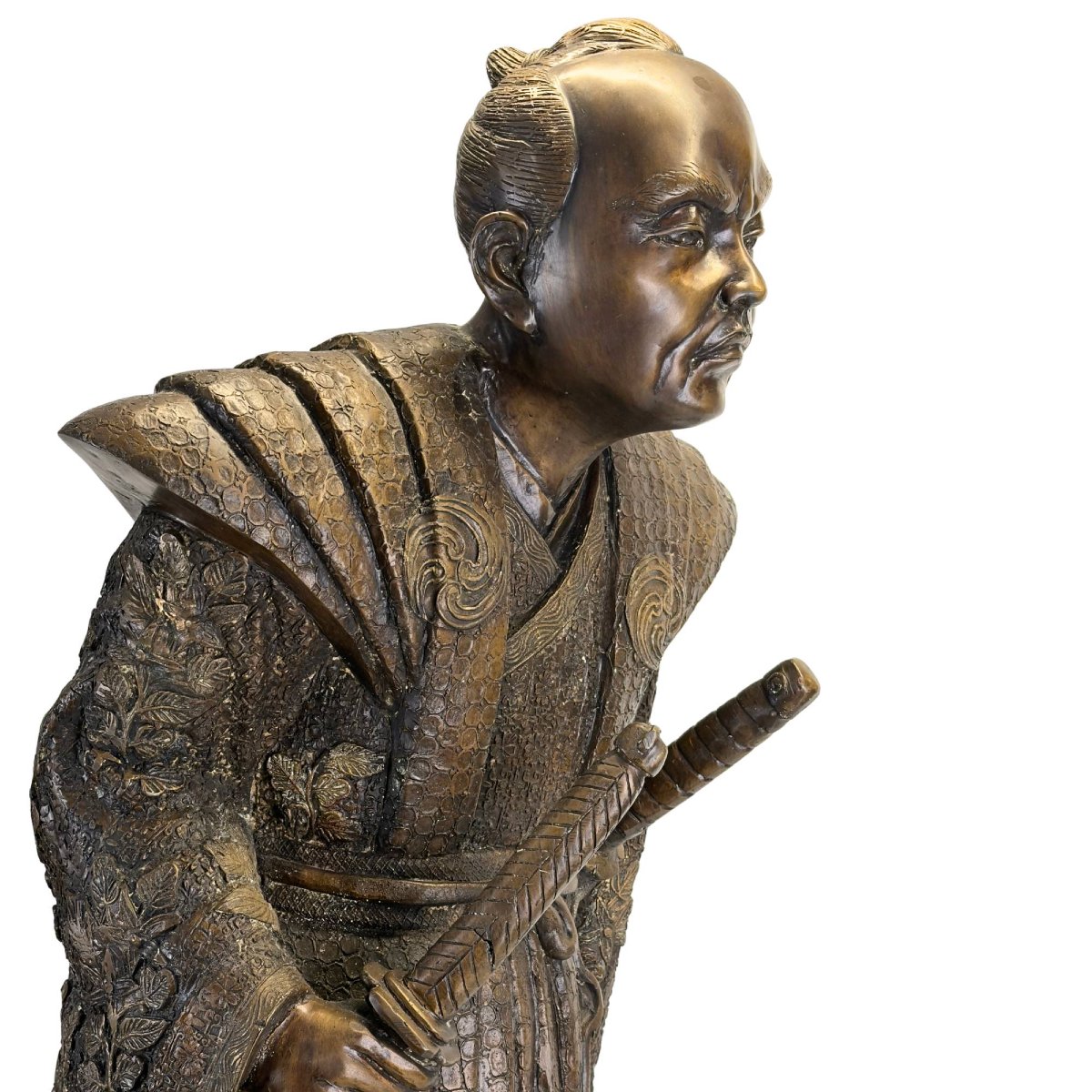 Samouraï japonais en bronze – époque Meiji, vers 1890-photo-4