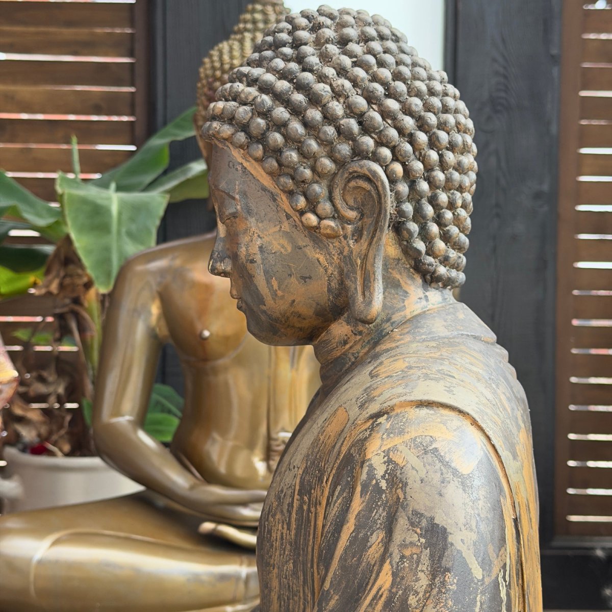 Bouddha japonais de temple en bronze doré – époque Meiji, vers 1900-photo-2