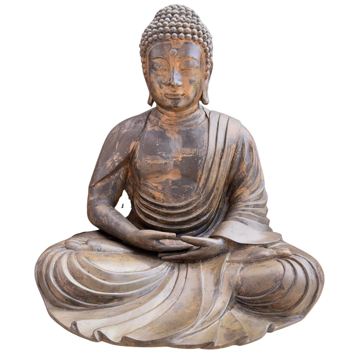 Bouddha japonais de temple en bronze doré – époque Meiji, vers 1900-photo-4