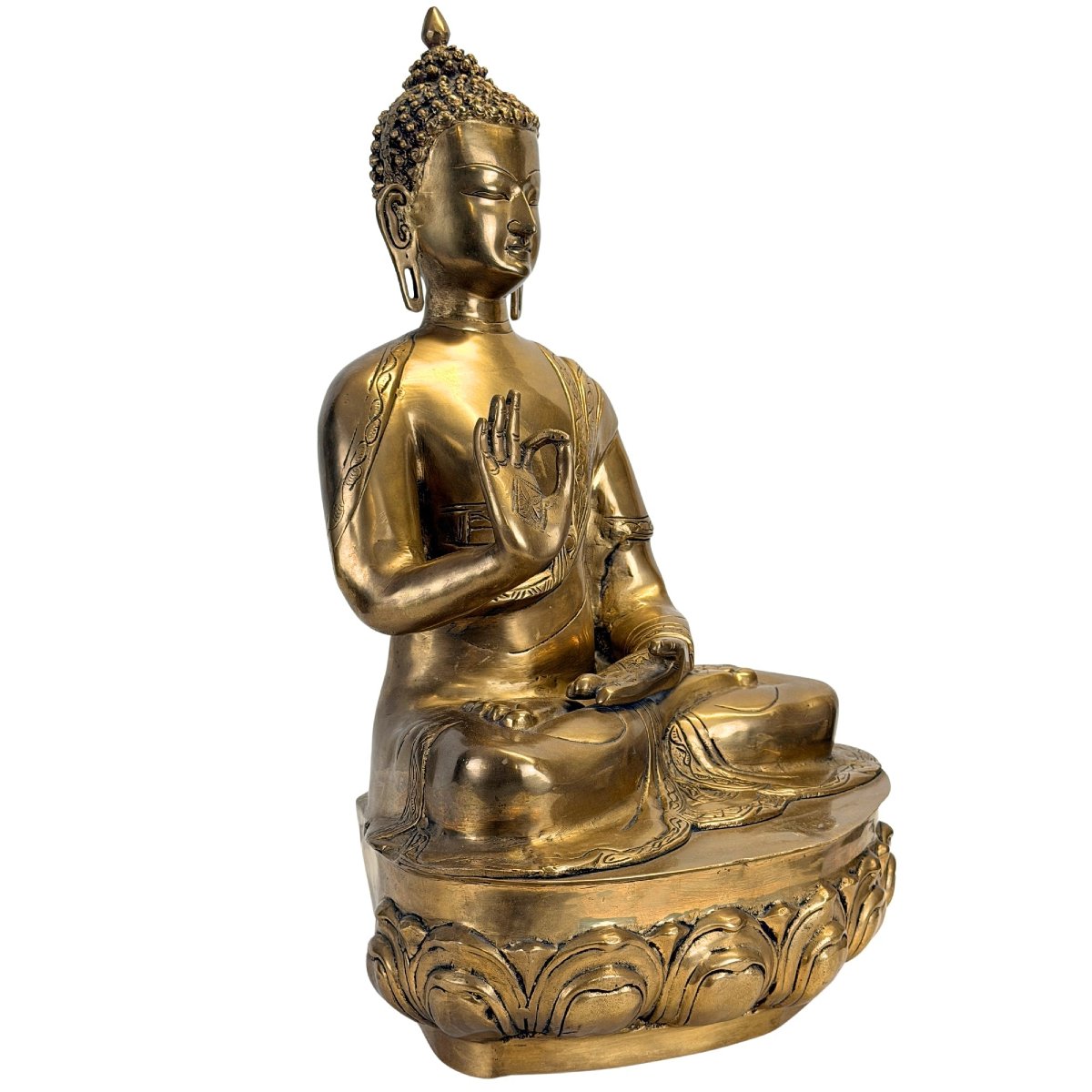 Bouddha Shakyamuni tibéto-himalayen en bronze – XVIIe-XVIIIe siècle-photo-4