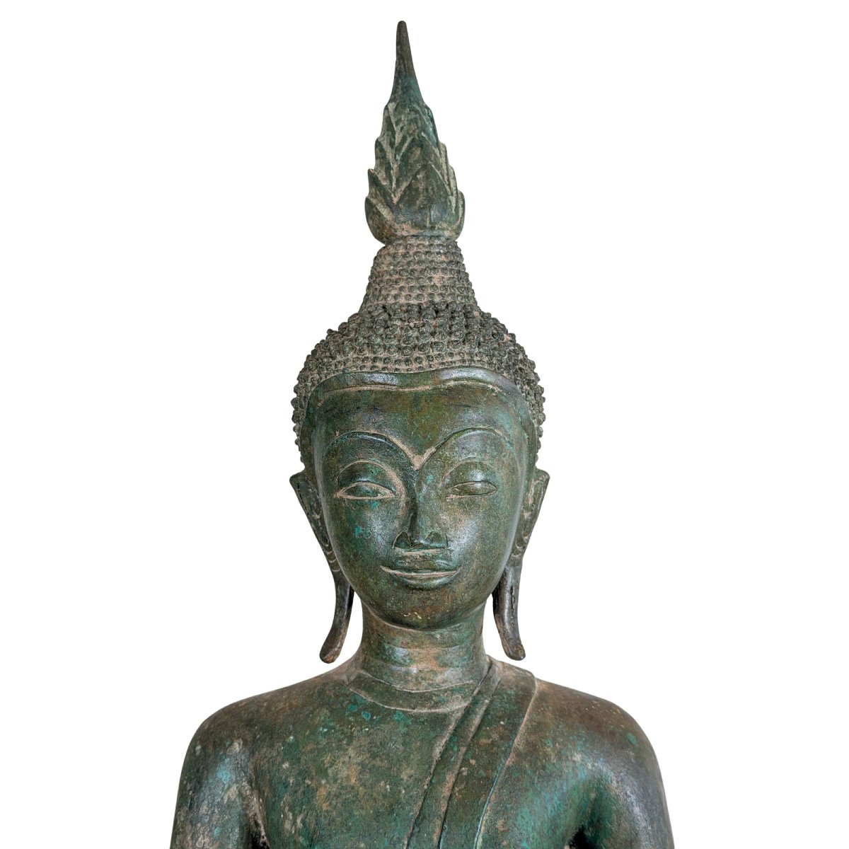 Bouddha Shakyamuni birman en bronze sur trône aux éléphants – XIXe siècle-photo-2
