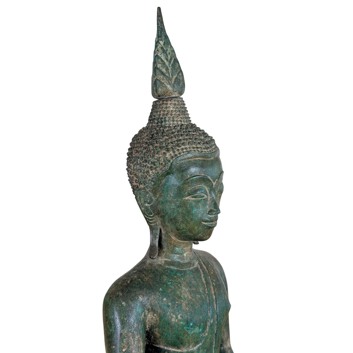 Bouddha Shakyamuni birman en bronze sur trône aux éléphants – XIXe siècle-photo-2