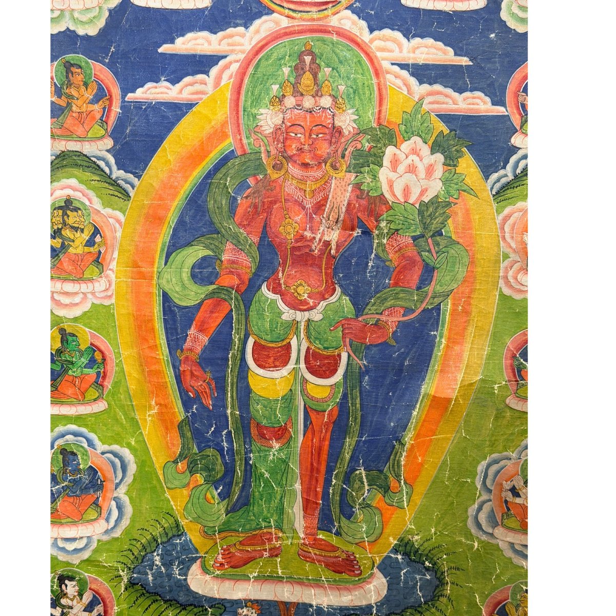 Nepalese Red Tara – Newar Paubha Painting, 19th Century-photo-2
