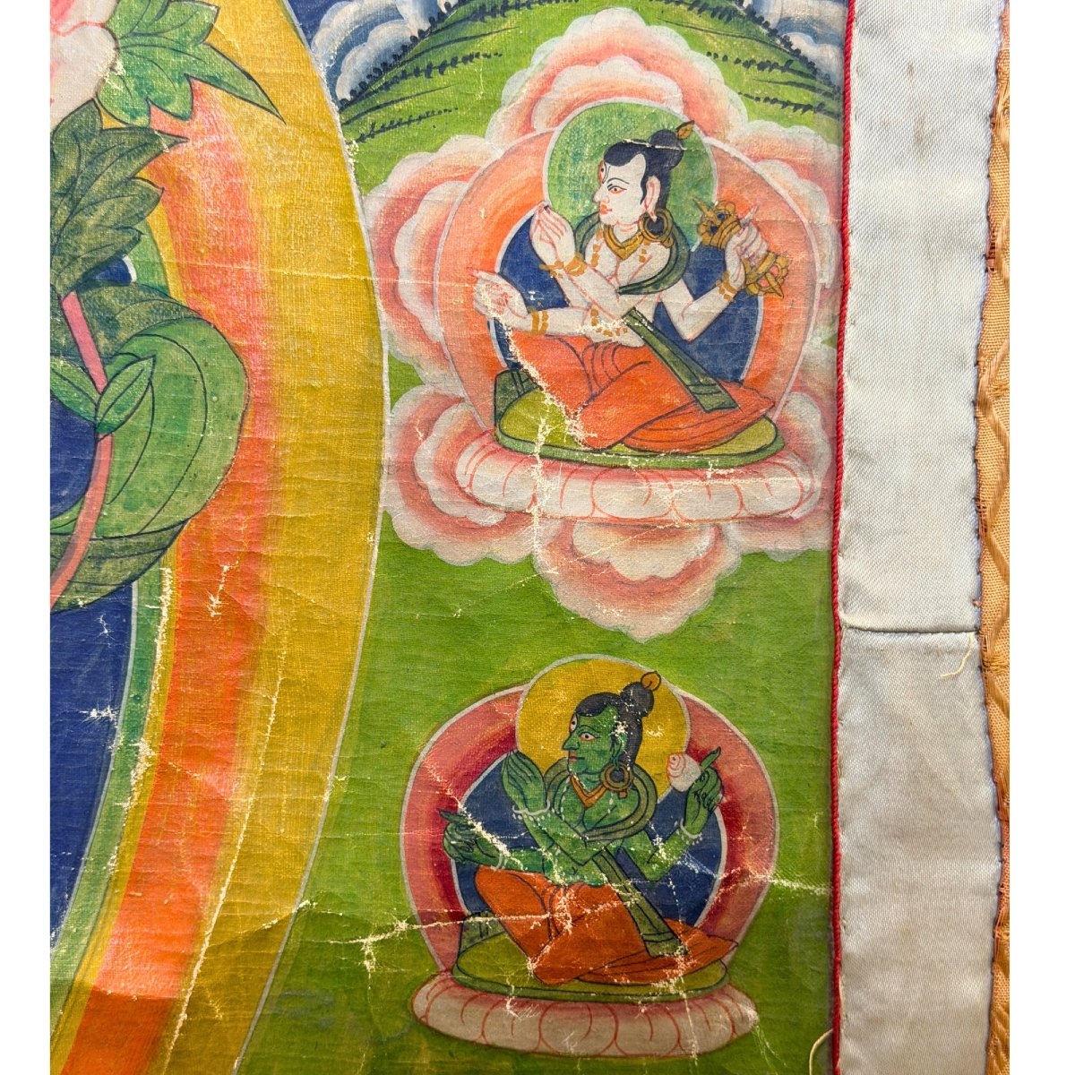 Nepalese Red Tara – Newar Paubha Painting, 19th Century-photo-3