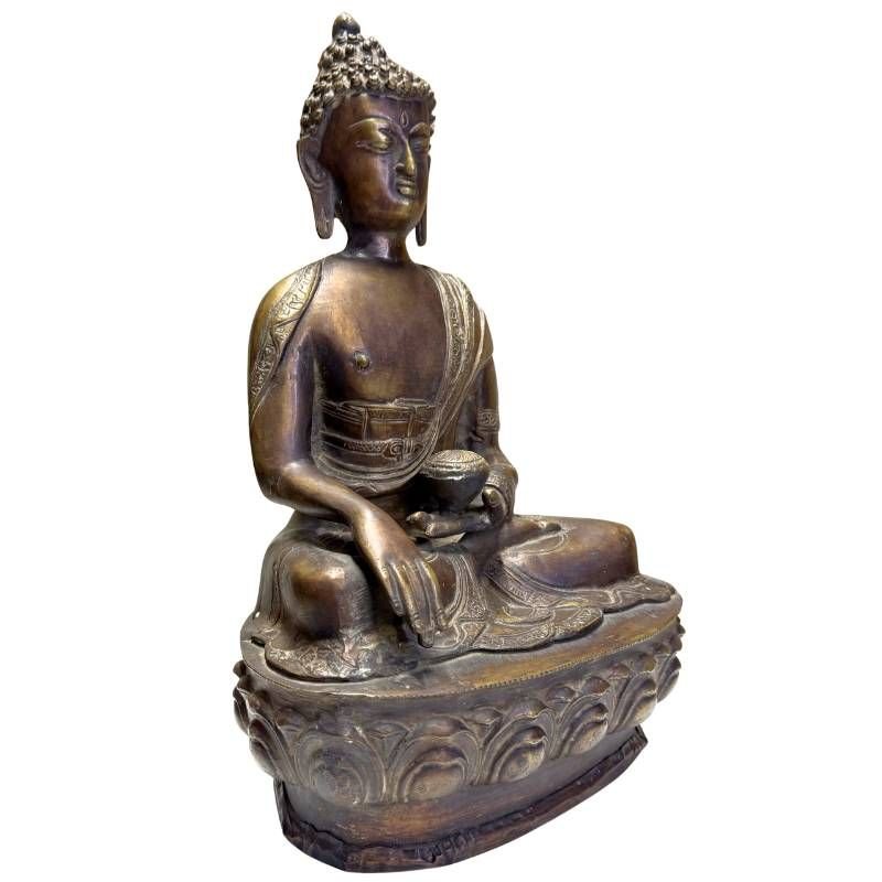 Bouddha de médecine en bronze – tradition sino-tibétaine, XIXe siècle-photo-2