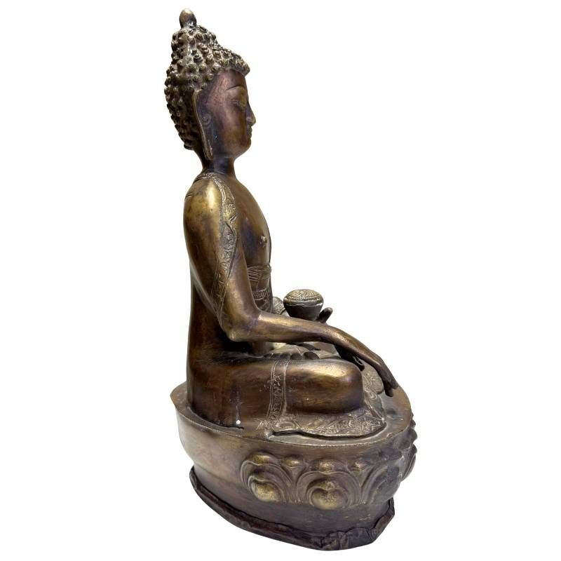Bouddha de médecine en bronze – tradition sino-tibétaine, XIXe siècle-photo-3