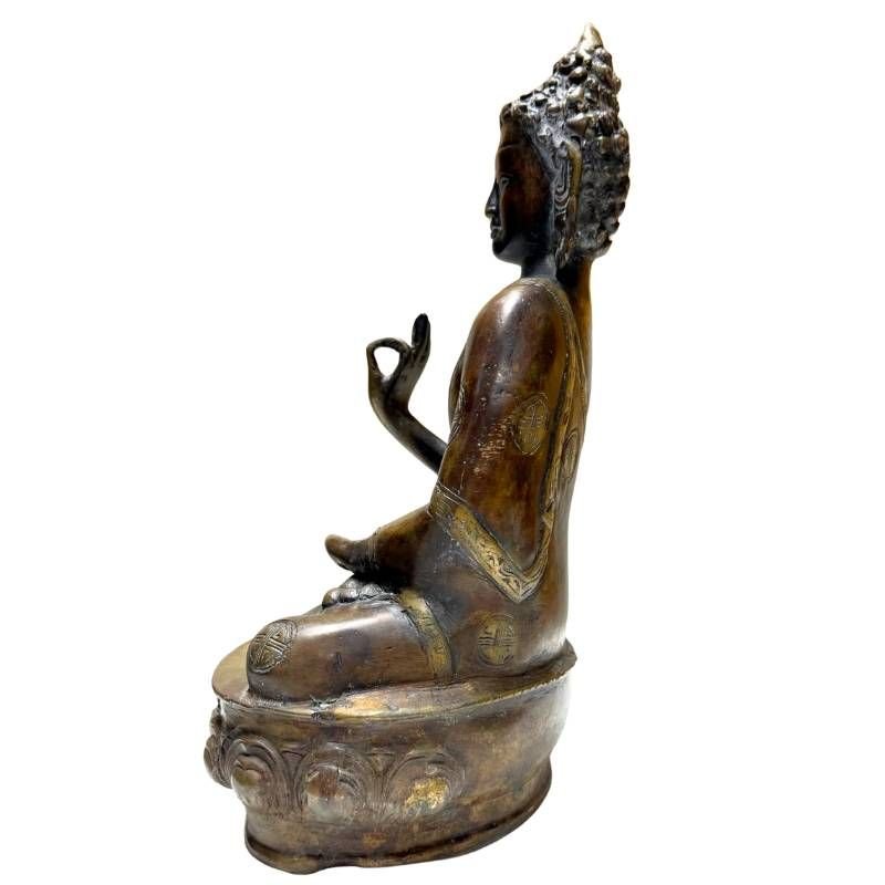 Bouddha népalais en bronze – tradition Newar, XVIIe–XVIIIe siècle-photo-4
