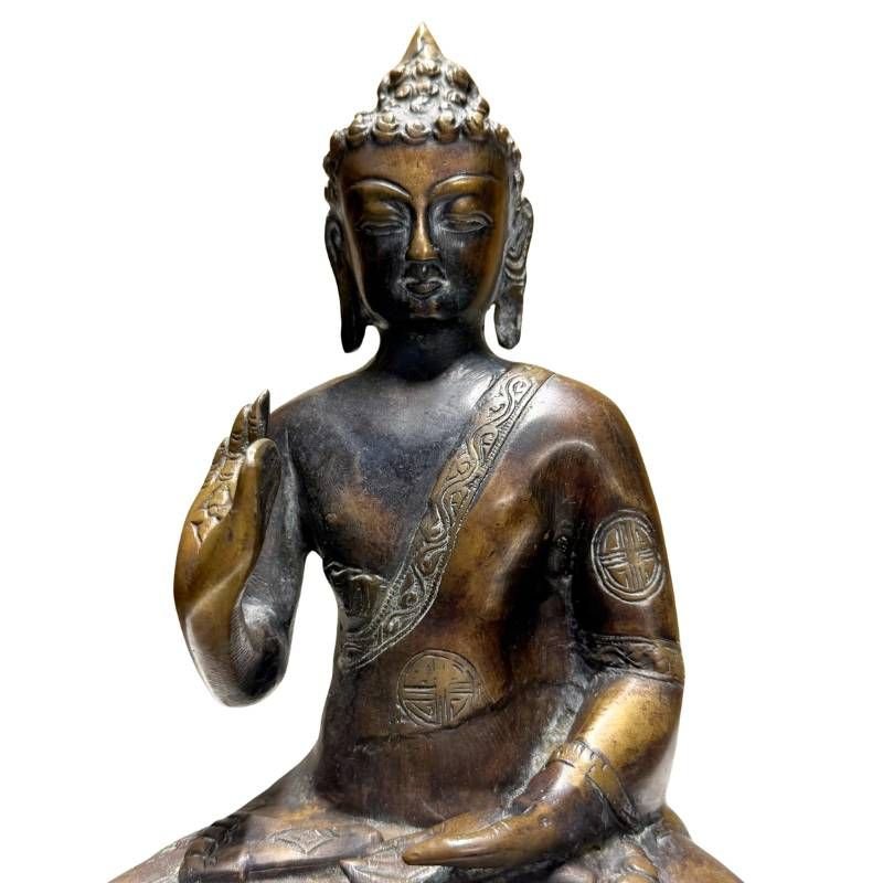 Bouddha népalais en bronze – tradition Newar, XVIIe–XVIIIe siècle-photo-1
